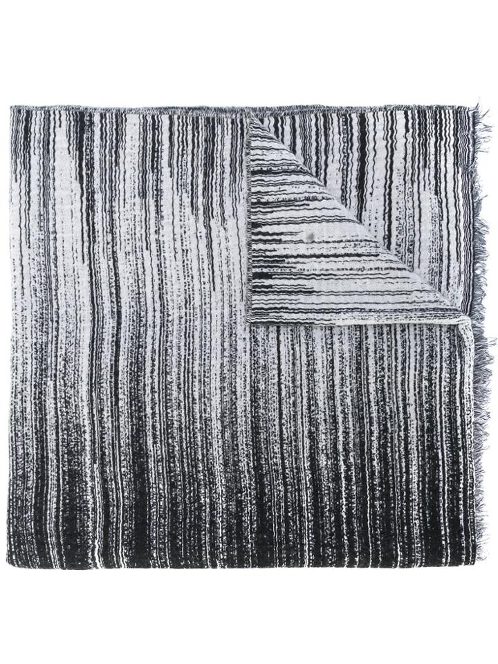 Oyuna Striped Scarf - Black