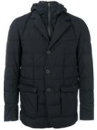 Herno - Flap Pockets Hooded Jacket - Men - Polyamide/polyester/goose Down/fluorofibra - 48, Blue, Polyamide/polyester/goose Down/fluorofibra