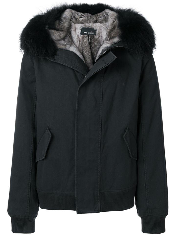 Yves Salomon Homme Fur Hooded Jacket - Green