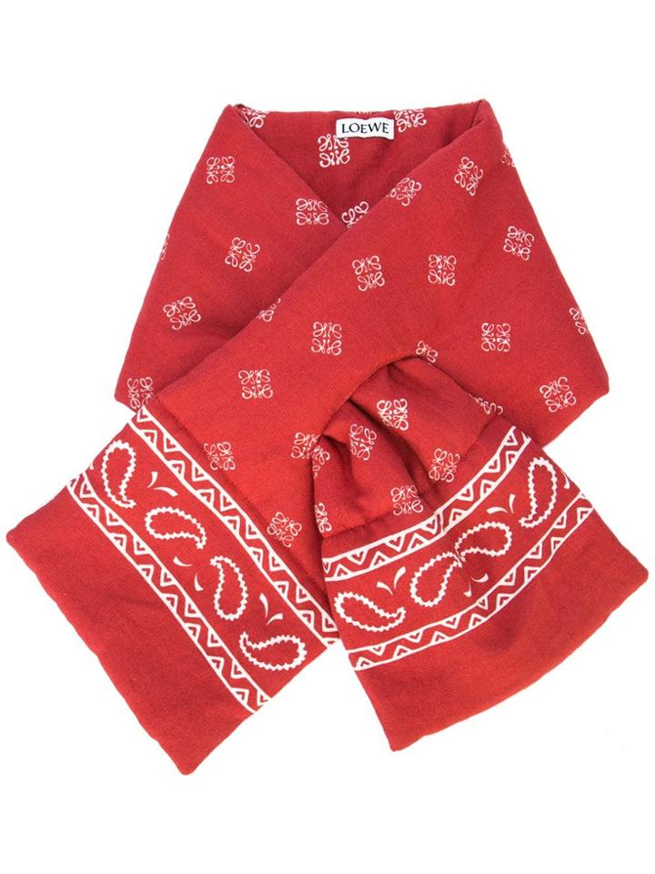 Loewe Padded Paisley Print Scarf - Red
