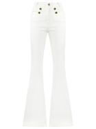 Talie Nk Flared Trousers, Women's, Size: 38, White, Cotton/spandex/elastane