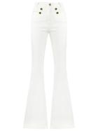 Talie Nk Flared Trousers, Women's, Size: 38, White, Cotton/spandex/elastane