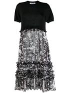 Comme Des Garçons Comme Des Garçons Two-tone Ruffled Dress - Black