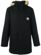 Carhartt Zip Up Parka Coat, Men's, Size: Large, Black, Cotton/artificial Fur/nylon/polyester