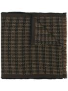 Canali Patterned Scarf, Men's, Brown, Wool