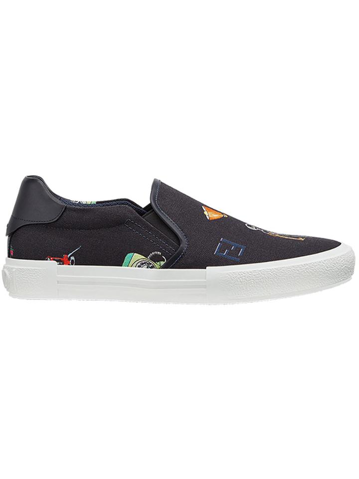 Fendi Patch Print Slip On Sneakers - Grey