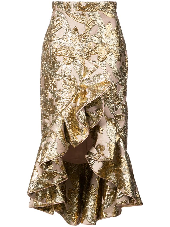 Johanna Ortiz Indian Ruffled Skirt - Metallic
