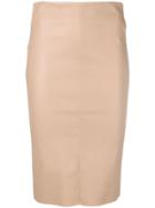 Drome Leather Pencil Skirt - Pink