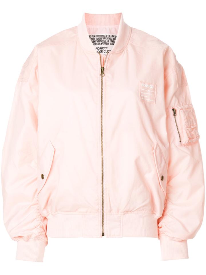 Fiorucci The Lou Logo Print Oversized Bomber Jacket - Pink & Purple