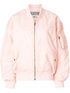 Fiorucci The Lou Logo Print Oversized Bomber Jacket - Pink & Purple