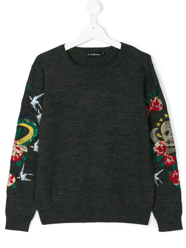 John Richmond Kids Embroidered Sweater - Grey