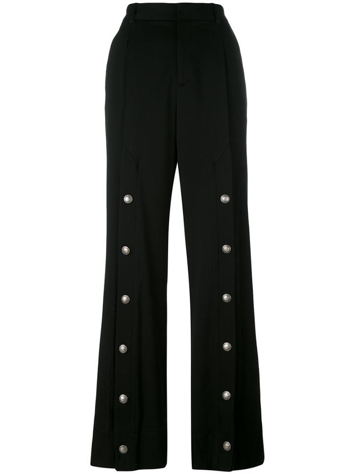 Y / Project - Studded Detail Tailored Trousers - Women - Spandex/elastane/wool - Xs, Black, Spandex/elastane/wool