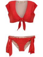 Adriana Degreas Cropped Bikini Set - Red