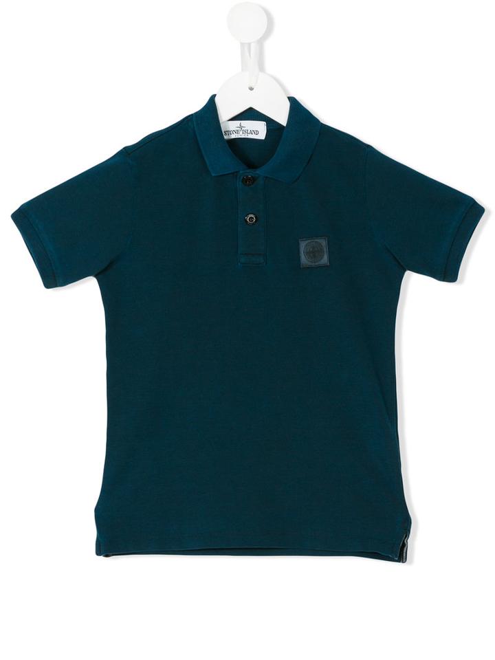 Stone Island Junior - Chest Logo Polo Shirt - Kids - Cotton - 4 Yrs, Blue