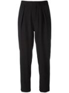 See By Chloé Cropped Tapered Trousers, Women's, Size: 38, Black, Polyester/spandex/elastane
