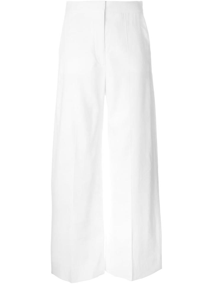 Stella Mccartney Wide Leg Trousers, Women's, Size: 40, White, Viscose/linen/flax/spandex/elastane