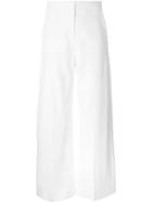 Stella Mccartney Wide Leg Trousers, Women's, Size: 40, White, Viscose/linen/flax/spandex/elastane