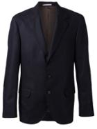 Brunello Cucinelli Two Button Jacket, Men's, Size: 56, Blue, Silk/cashmere