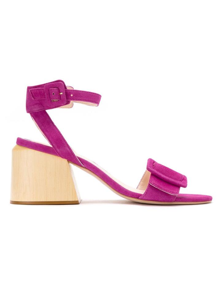 Framed Leather Sandals - Pink