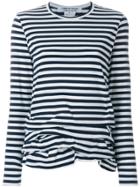 Comme Des Garçons Comme Des Garçons Ruffle Hem Breton Top - Blue