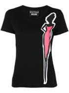 Boutique Moschino - Pink Lady Print Tee - Women - Cotton - 40, Black, Cotton
