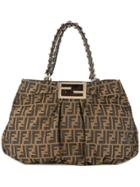 Fendi Vintage Zucca Pattern Chain Handbag - Brown
