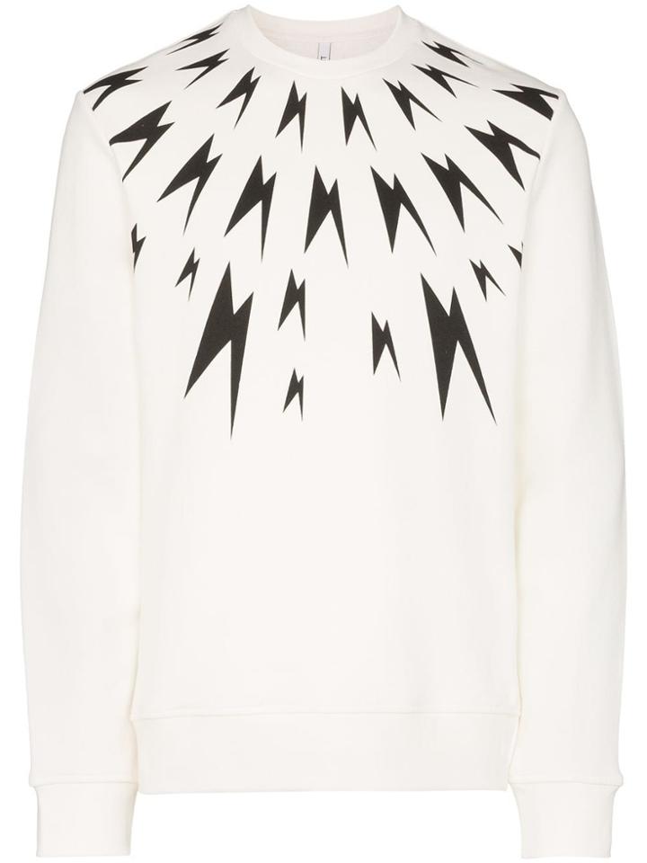 Neil Barrett Meteorites Crew-neck Sweatshirt - White