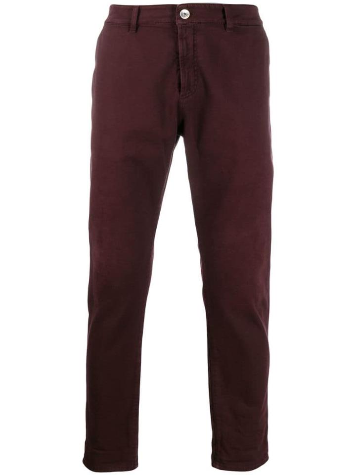 Brunello Cucinelli Regular Fit Denim Trousers - Red