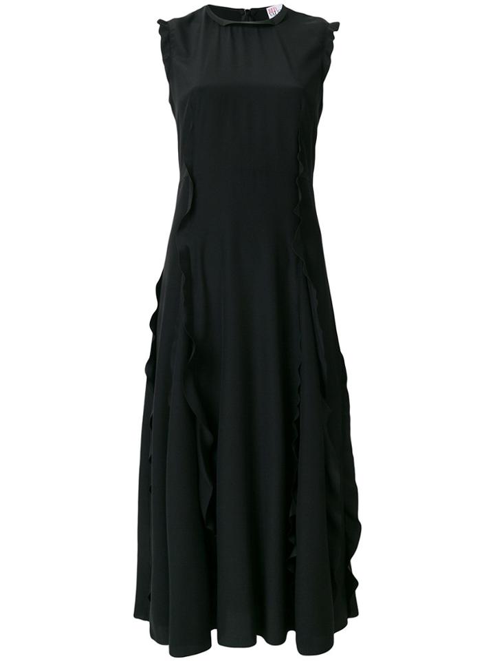 Red Valentino Ruffle Trim Midi Dress - Black