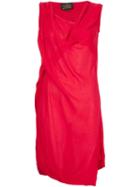 Vivienne Westwood Anglomania Twist Detail V-neck Dress, Women's, Size: Large, Red, Viscose