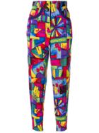 Versace Vintage Patchwork Print Cropped Trousers - Multicolour