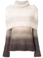 Jean Paul Gaultier Vintage Turtleneck Colourblock Jumper - Nude &