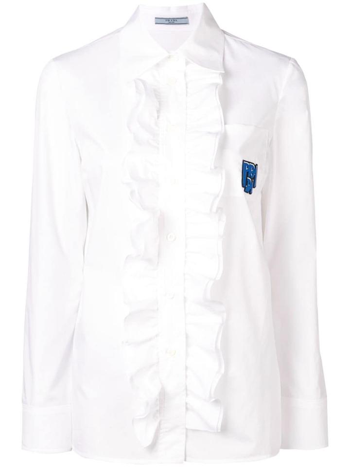 Prada Front Ruffle Shirt - White
