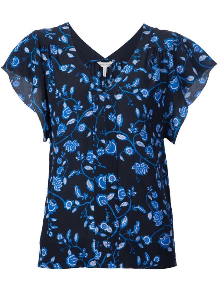 Rebecca Taylor Floral Print V-neck Blouse