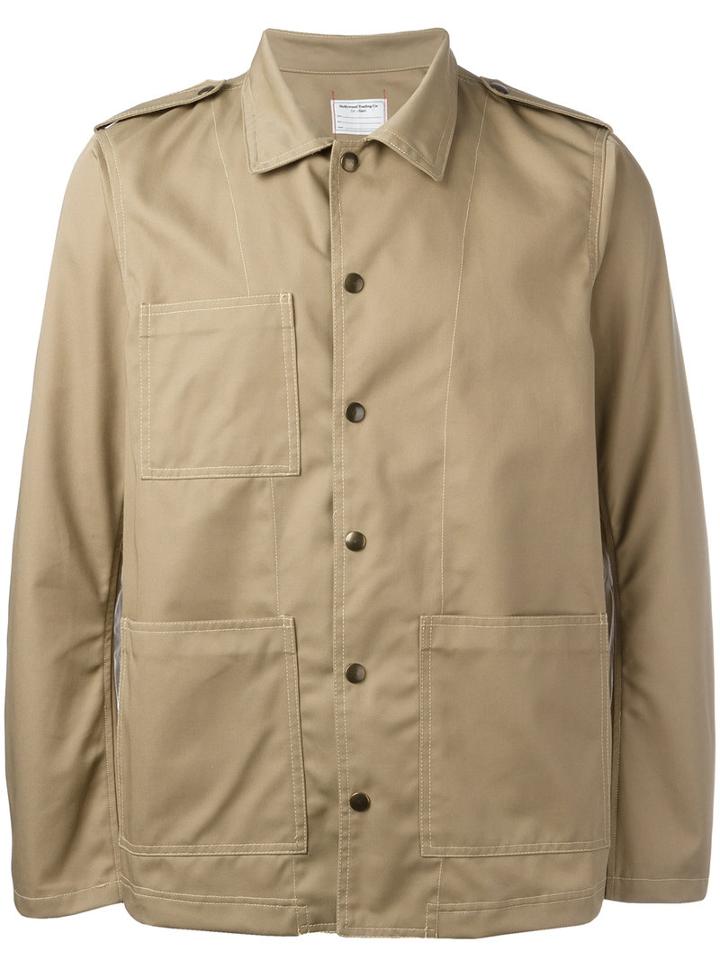 Htc Hollywood Trading Company Palm Tree Print Jacket, Men's, Size: Small, Nude/neutrals, Cotton/polyester