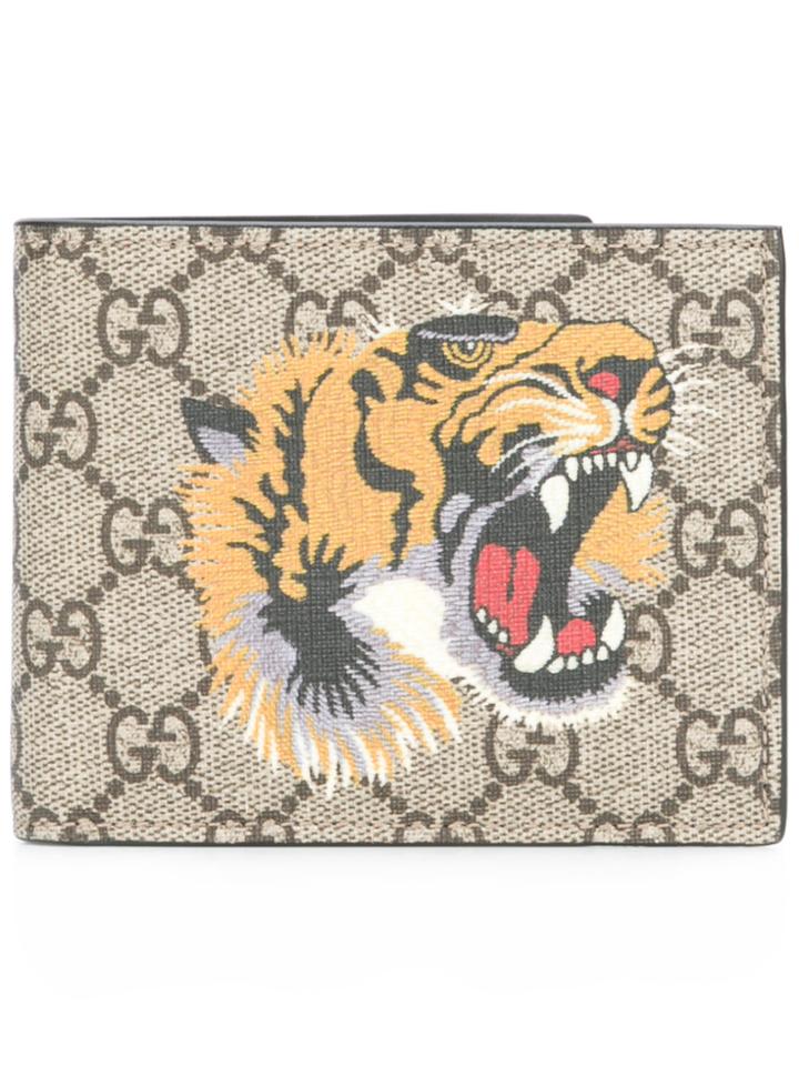 Gucci Gg Supreme Tiger Print Wallet - Nude & Neutrals