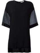 Dkny Sheer Sleeved Top, Women's, Size: Medium, Black, Viscose