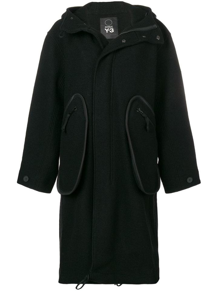 Y-3 Oversized Hooded Coat - Unavailable