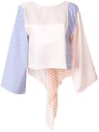 Mm6 Maison Margiela Patchwork Jersey Top - Pink & Purple