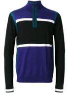 Ps By Paul Smith Stripe Panel Zip Placket Top - Blue