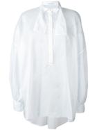 Ermanno Scervino Tied Neck Sheer Shirt - White