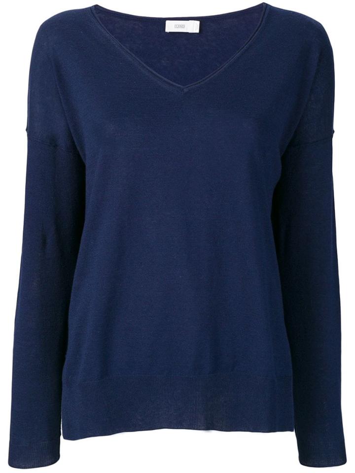 Closed V-neck Sweatshirt - Blue