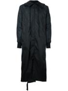 Unravel Project Zipped Hooded Raincoat - Black