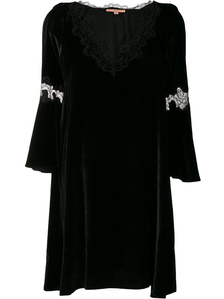 Ermanno Scervino Velour Shift Dress - Black