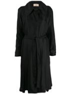 Maison Flaneur Asymmetric Wrap Coat - Black