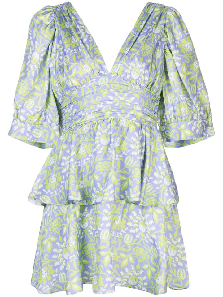 Cynthia Rowley Freida Puff Sleeve Dress - Purple
