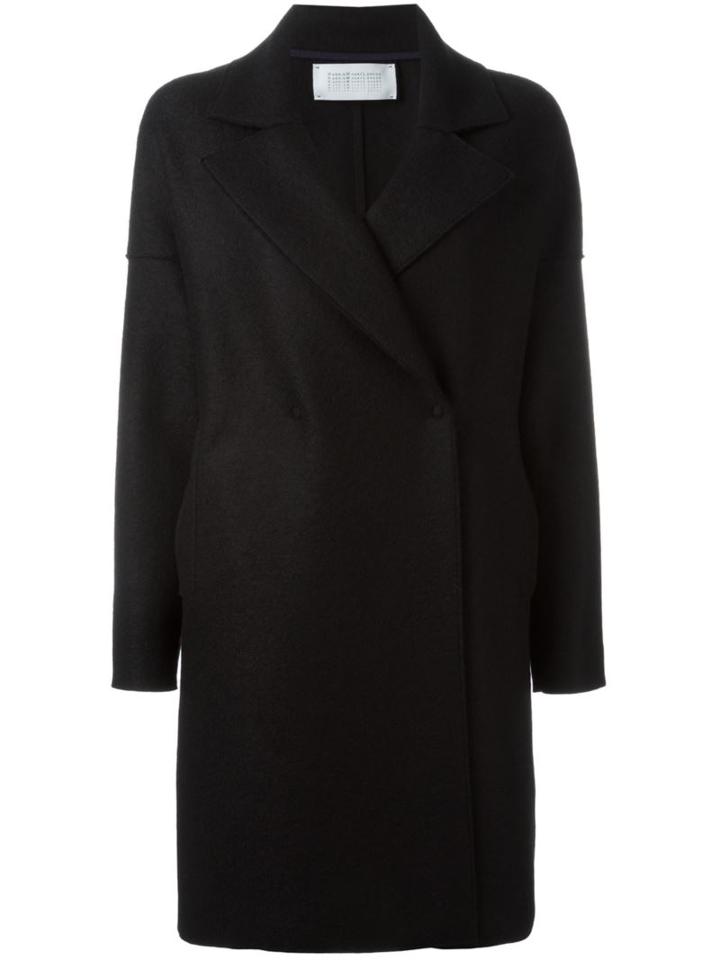 Harris Wharf London Oversize Collar Coat, Women's, Size: Small, Black, Virgin Wool