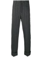 Neil Barrett Striped Turn-up Trousers - Grey