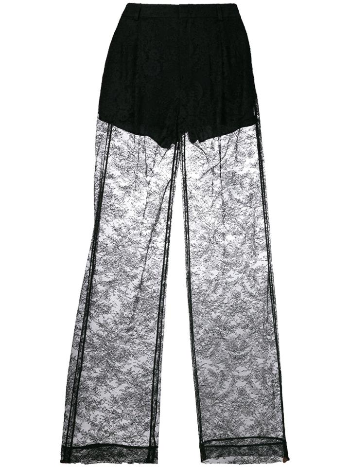 Givenchy Lace Flared Trousers - Black