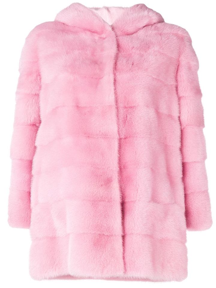 Simonetta Ravizza Mink Fur Hooded Jacket - Pink & Purple